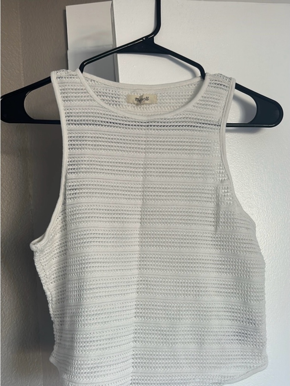 Madewell White Crochet Tank